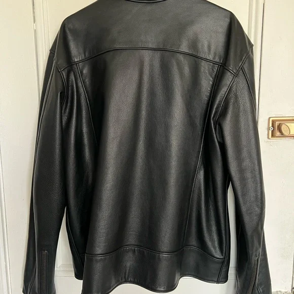 Roots leather jacket. Made from thick cowhide, and brass/steel hardware. - Picture 8 of 9